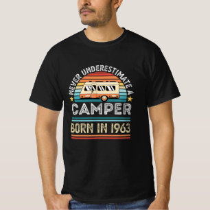 Camiseta Regalo de camping de 60º cumpleaños nacido en 1963