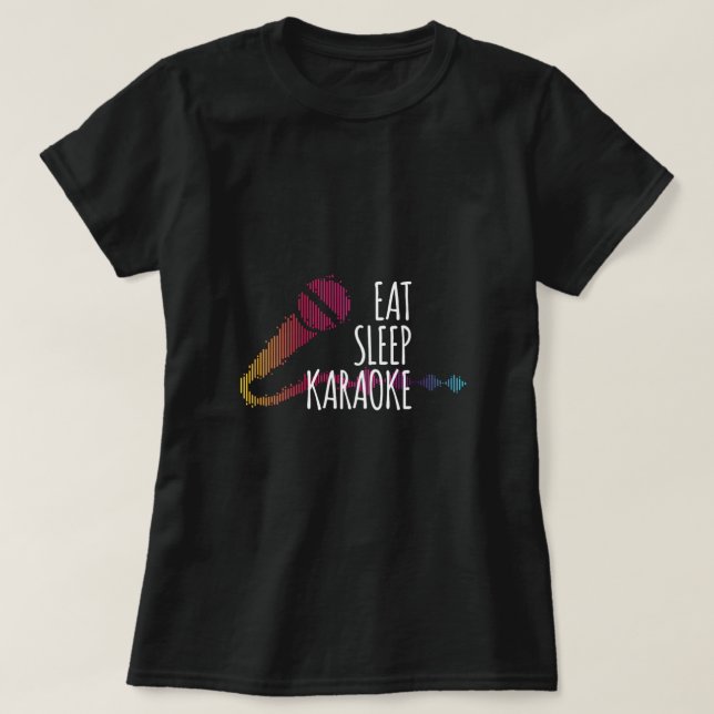 Camiseta Regalo de canto de música de micrófono Sleep Karao (Diseño del anverso)
