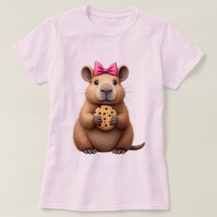 Camiseta Regalo de capibara con lazo rosa – Lo mejor de San