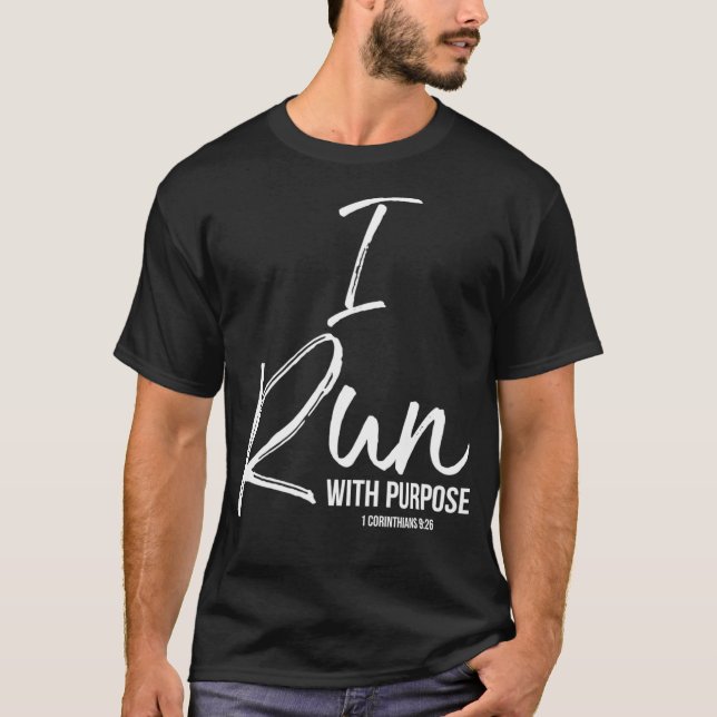 Camiseta Regalo de carreras cristianas con el que corro (Anverso)