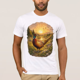 Camiseta Regalo de caza de faisanes al atardecer Aves Fauna