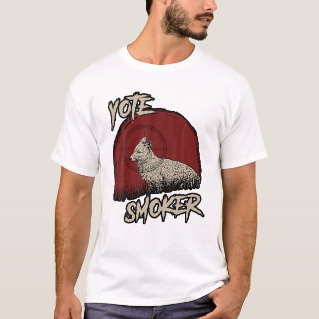 Camiseta Regalo de cazadores de lobos de yote Smoker Coyote (Anverso)