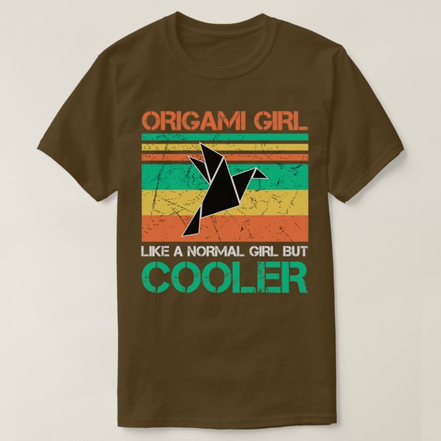 Camiseta regalo de chica de origami (Diseño del anverso)