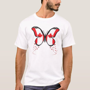 Camiseta Regalo de Chica por el Día de Canadá con mariposa 