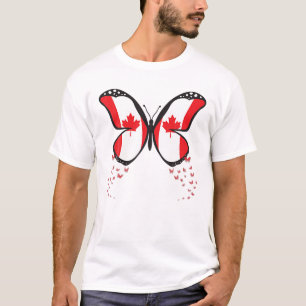 Camiseta Regalo de Chica por el Día de Canadá con mariposa 