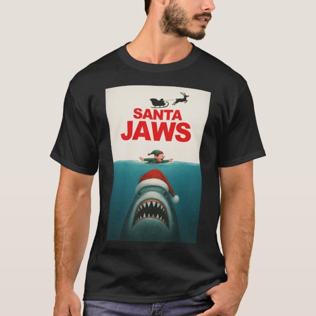 Camiseta regalo de chica Santa Jaws (Anverso)