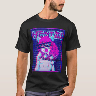 Camiseta Regalo de chica waifu de anime vaporwave hentai ch