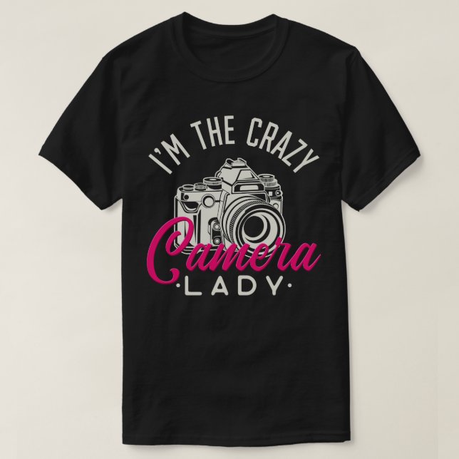 Camiseta Regalo de chicas fotógrafos locos de Crazy Camera  (Diseño del anverso)