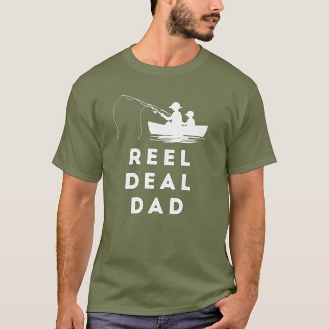 Camiseta Regalo de Chiste del Día del Padre pescador Reel D (Anverso)