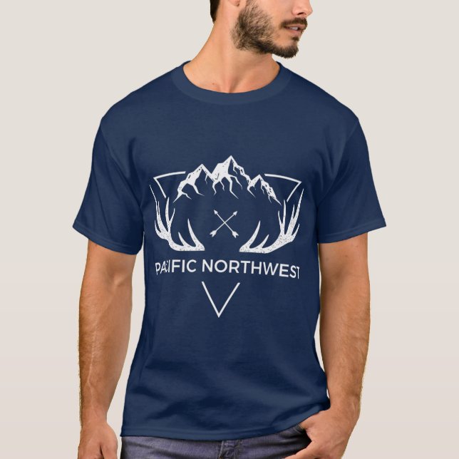 Camiseta Regalo de ciervos de la montaña PNW del Pacífico   (Anverso)