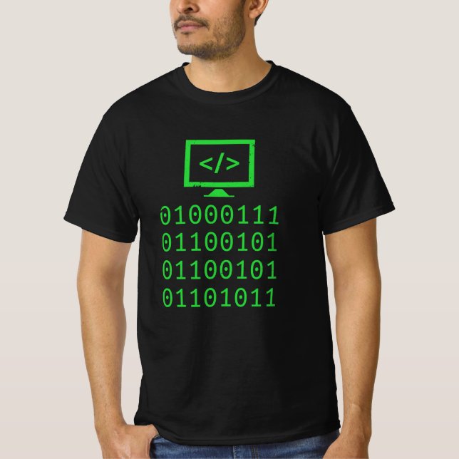 Camiseta Regalo de codificación de código binario de progra (Anverso)