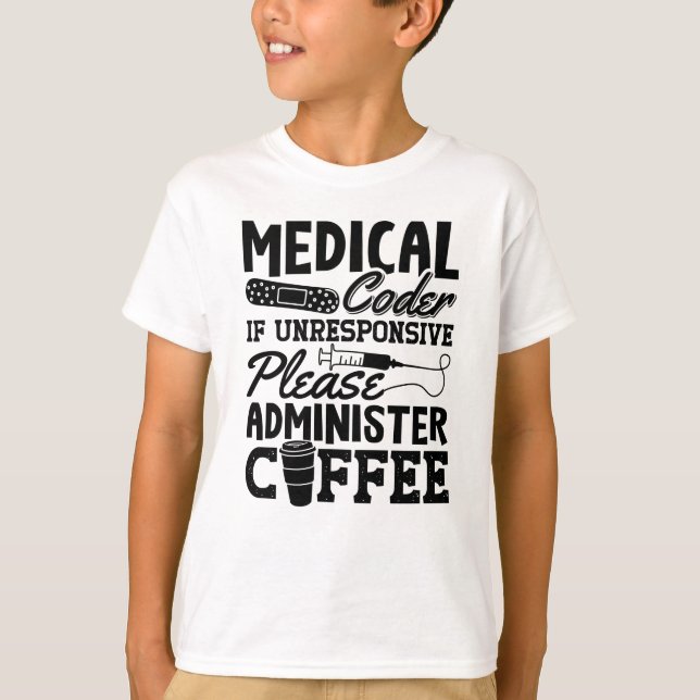 Camiseta Regalo de Codificación de ICD Coder Medical Coffee (Anverso)