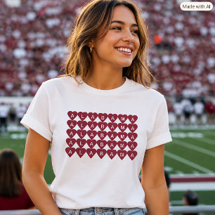 Camiseta Regalo de corazón rojo granate orgullo de Alabama