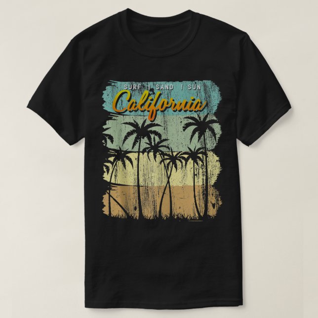 Camiseta Regalo de cosecha de surf de verano de California  (Diseño del anverso)
