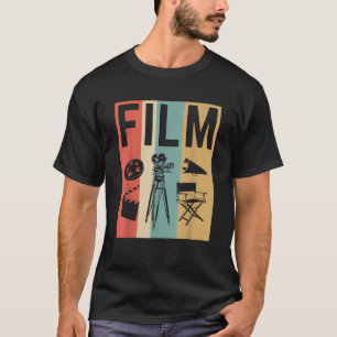 Camiseta Regalo de Creador de Películas Retro de Cine de Pe