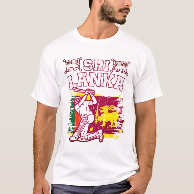 Camiseta Regalo de críquet de Sri Lanka, estropajo de pince (Anverso)