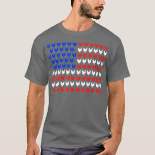 Camiseta Regalo de cultivo de pollo con bandera estadounide