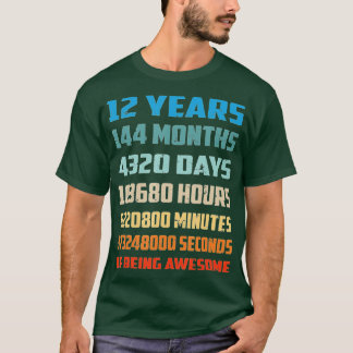 Camiseta Regalo de cumpleaños 12 años de edad increíble