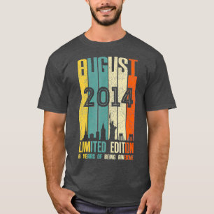 Camiseta Regalo de cumpleaños 2014 de agosto de 2014 a 6 añ