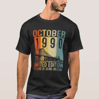 Camiseta Regalo De Cumpleaños 31 Octubre 1990 31 Años Para 