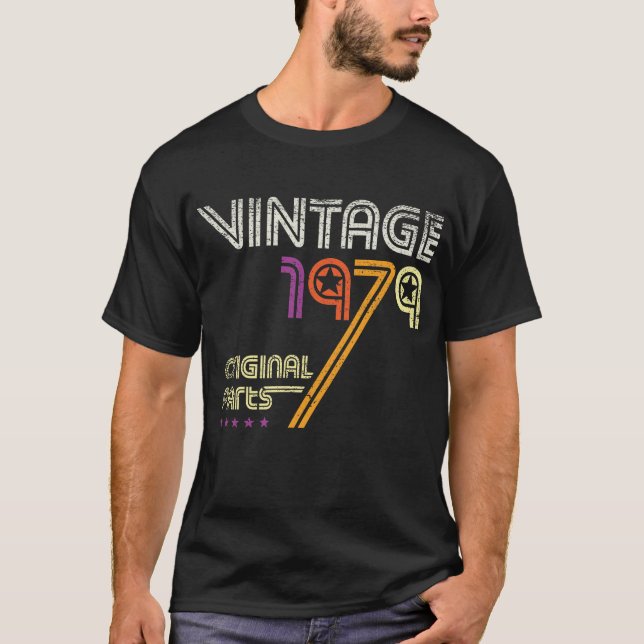 Camiseta Regalo de cumpleaños 40 nacido en 1979 con retro v (Anverso)