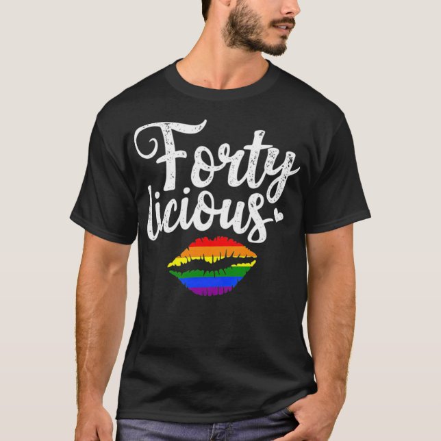Camiseta Regalo de cumpleaños 40 para lesbianas gay LGBT (Anverso)