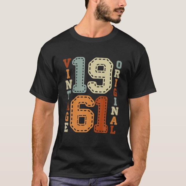 Camiseta Regalo de cumpleaños 60 desde el año 1961 retro de (Anverso)
