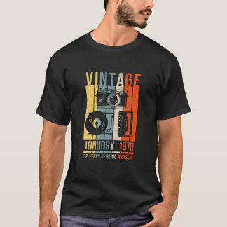 Camiseta Regalo de cumpleaños de 1970 de 52 años de enero d