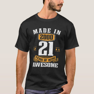 Camiseta Regalo de cumpleaños de 21 años 21ª alucinante nac