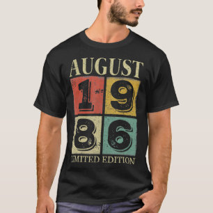 Camiseta Regalo de cumpleaños de 35 años de agosto de 1986 