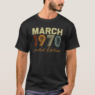 Camiseta Regalo de cumpleaños de 51 años Marzo de 1970 Edic