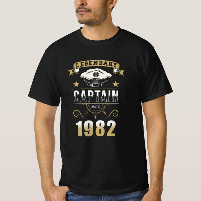 Camiseta Regalo de cumpleaños de Captain Boat 1982 (Anverso)