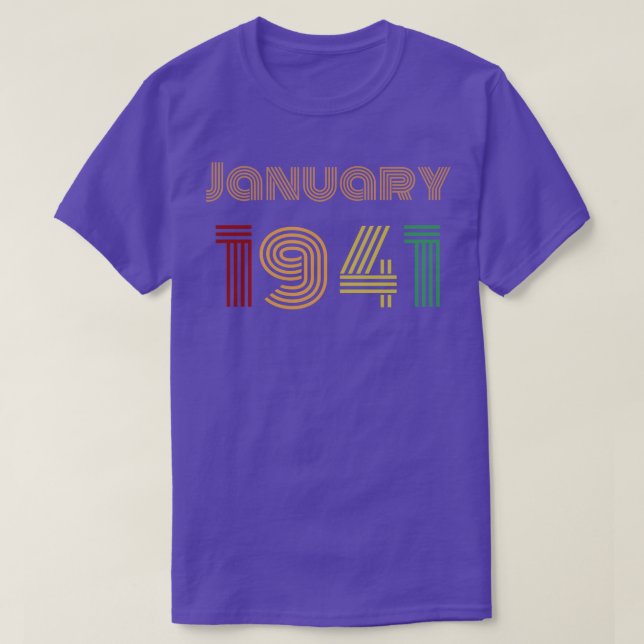 Camiseta Regalo de cumpleaños de enero de 1941 (Diseño del anverso)