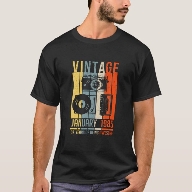 Camiseta Regalo de cumpleaños de enero de 1985 de 37 años d (Anverso)