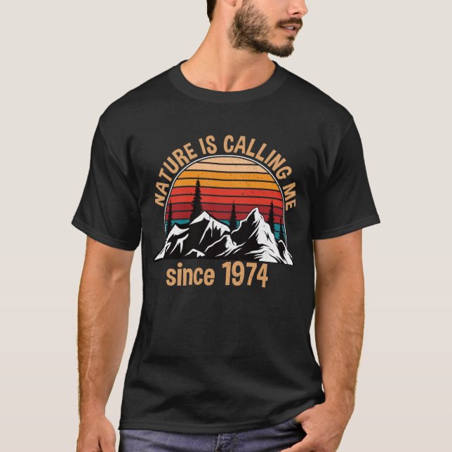 Camiseta Regalo de cumpleaños de Hiker 1974 (Anverso)