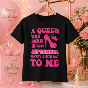 Camiseta Regalo de cumpleaños de niña de septiembre Rosa Pr