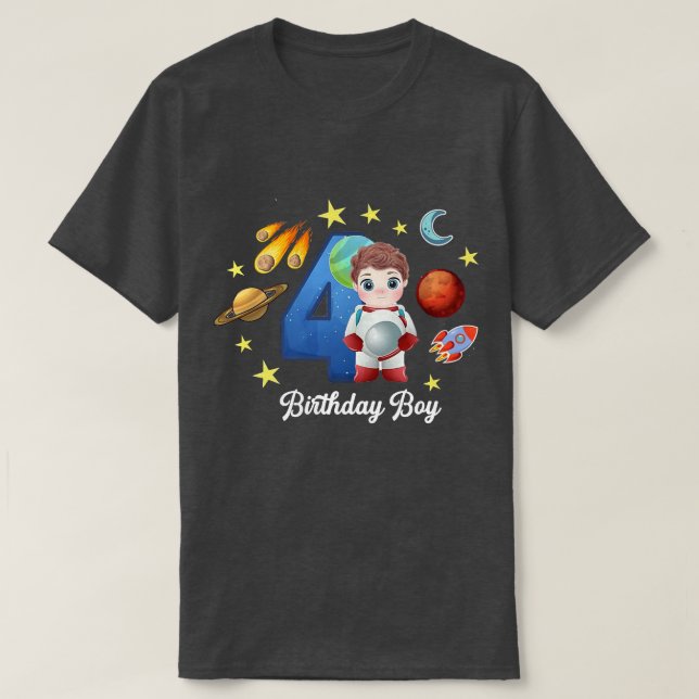 Camiseta Regalo de cumpleaños de niño de 4 años (Diseño del anverso)