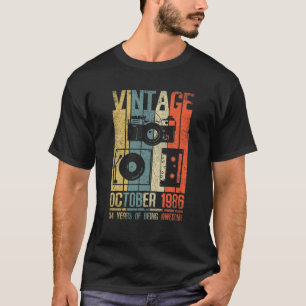 Camiseta Regalo de cumpleaños de octubre de 1986 T de 34 añ