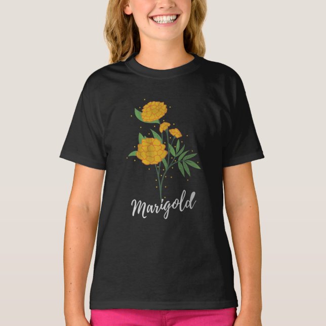 Camiseta Regalo de cumpleaños de octubre flores amante mari (Anverso)