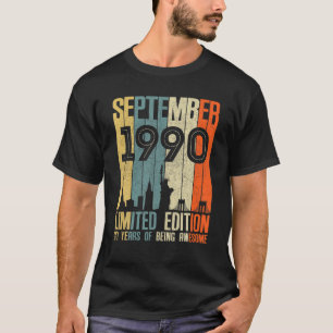 Camiseta Regalo de cumpleaños de septiembre de 1990 a 30 añ