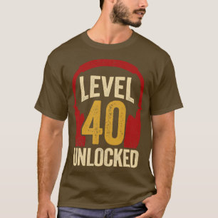 Camiseta Regalo de cumpleaños de videojuegos de nivel 40 de