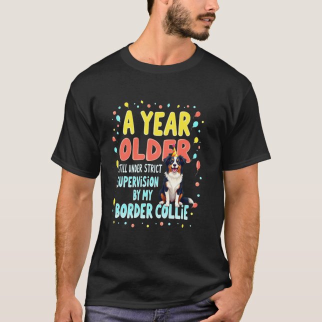 Camiseta Regalo de Cumpleaños Divertido Border Collie Perro (Anverso)