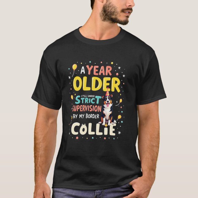 Camiseta Regalo de Cumpleaños Divertido Perro Border Collie (Anverso)