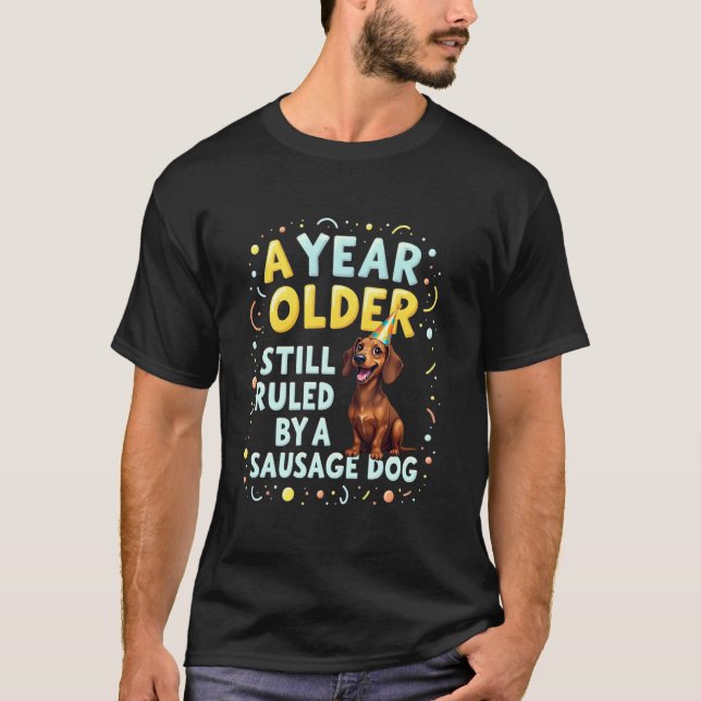 Camiseta Regalo de Cumpleaños Divertido Perro Dachshund (Anverso)