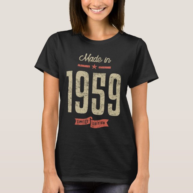 Camiseta Regalo De Cumpleaños Hecho En 1959 (Anverso)