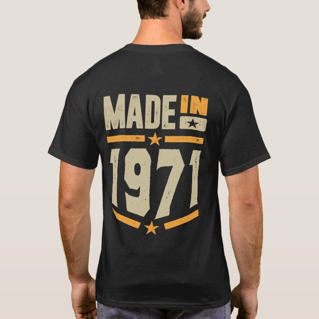 Camiseta Regalo De Cumpleaños Hecho En 1971 (Reverso)