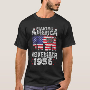 Camiseta Regalo De Cumpleaños Noviembre De 1956 Bandera Est