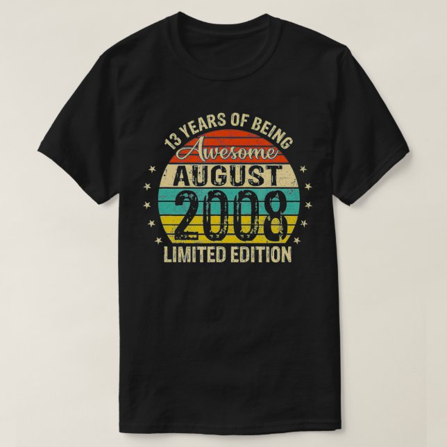 Camiseta Regalo de cumpleaños número 13 años de antigüedad  (Diseño del anverso)