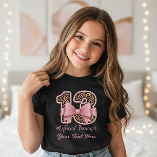 Camiseta Regalo de cumpleaños número 13 Estampado de leopar