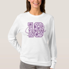 Camiseta Regalo de cumpleaños número 16 con flores de lavan